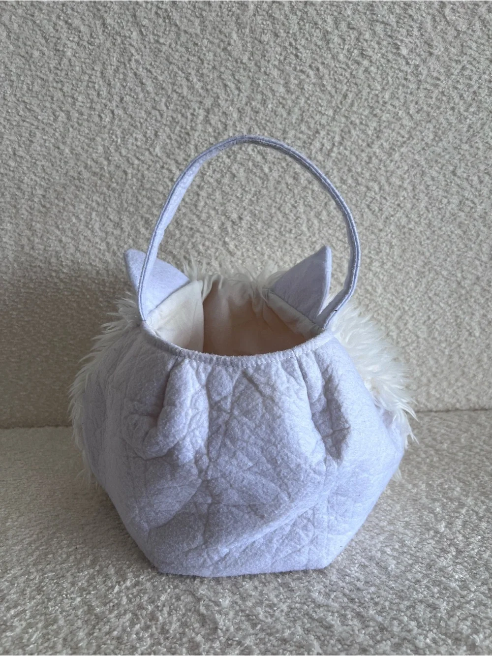 Pottery Barn Kids Cat Faux Fur Trick Or Treat White Basket Halloween